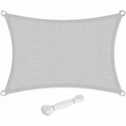 SONGMICS 3 X 5 M Voile D`ombrage, 85% De Protection UV, En HDPE Résistant à La Déchirure, Résistant Aux