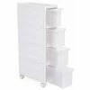 SONGMICS Meuble De Rangement Sur Roulettes Étagère D’appoint 4 étages Plastique PP Blanc Dimensions 18 X 46 X -SONGMICS Soldes 65827669 1