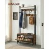VASAGLE Meuble D’Entrée Avec Banc, 9 Crochets Et Étagère, Porte-Manteaux, Vestiaire, Pour Couloir, Chambre, Style Industriel, Marron Rustique Et Noir Par SONGMICS HSR405B01 - Marron Rustique Et Noir -SONGMICS Soldes 65916653 1
