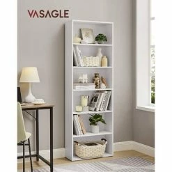 VASAGLE Bibliothèque, Étagère De Rangement 6 Niveaux, Meuble, Cube, Pour Salon, Bureau, Chambre, Style Scandinave, 60 X 24 X 178,5 Cm, Blanc Par SONGMICS LBC169T14 - Blanc