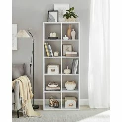 VASAGLE Bibliothèque, Étagère De Rangement 10 Compartiments, Meuble, Cube, Pour Salon, Bureau, Chambre, Séparateur De Pièce, Style Scandinave, Blanc Par SONGMICS LBC168T14 - Blanc -SONGMICS Soldes 67371277 2