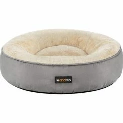 FEANDREA Panier Pour Chien Rond, Lit Chat Donuts, Ø50 Cm, Gris Clair Par SONGMICS PGW050G01 - Gris Clair