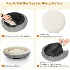 FEANDREA Panier Pour Chien Rond, Lit Chat Donuts, Ø50 Cm, Gris Clair Par SONGMICS PGW050G01 - Gris Clair -SONGMICS Soldes 68259068 4