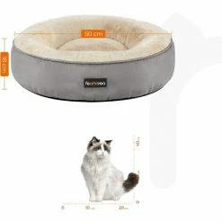 FEANDREA Panier Pour Chien Rond, Lit Chat Donuts, Ø50 Cm, Gris Clair Par SONGMICS PGW050G01 - Gris Clair -SONGMICS Soldes 68259068 5