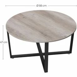 VASAGLE Table Basse Ronde, Table De Salon, Style Industriel, Cadre En Métal Robuste, Facile à Assembler, Pour Salon, Chambre, Grège Et Noir Par SONGMICS LCT088B02 - Grège Et Noir -SONGMICS Soldes 68259072 5