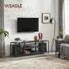 VASAGLE Meuble TV Pour Téléviseurs Jusqu'à 65 Pouces, Banc Télévision à 3 Niveaux, 147 Cm, Compartiments Ouverts, Style Industriel, Pour Salon, Chambre, Marron Rustique Et Noir Par SONGMICS LTV097B01 - Marron Rustique Et Noir -SONGMICS Soldes 68259074 1