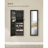 SONGMICS Armoire à Bijoux, Meuble De Rangement Mural Pour Colliers, Boucles D’Oreilles, Placard à Accessoires, Avec Miroir, Divers Compartiments, Verrouillable, Noir JJC093B01 - Noir -SONGMICS Soldes 68259081 1