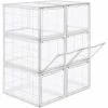 SONGMICS Boîtes à Chaussures, Lot De 6, Organisateurs à Chaussures Empilables, Rangement De Chaussures En Plastique, 28 X 36 X 22 Cm, Jusqu’à La Pointure 46, Transparent LSP06TP - Transparent
