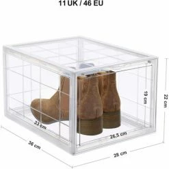 SONGMICS Boîtes à Chaussures, Lot De 6, Organisateurs à Chaussures Empilables, Rangement De Chaussures En Plastique, 28 X 36 X 22 Cm, Jusqu’à La Pointure 46, Transparent LSP06TP - Transparent -SONGMICS Soldes 68259084 5