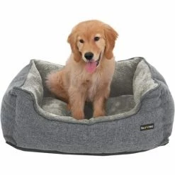 FEANDREA Panier Pour Chien, Canapé, Lit, Niche Pour Animaux, Housse Amovible Et Lavable, Pour Petits Chiens, 70 X 55 X 21 Cm, Gris Par SONGMICS PGW10GG - Gris