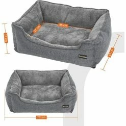 FEANDREA Panier Pour Chien, Canapé, Lit, Niche Pour Animaux, Housse Amovible Et Lavable, Pour Petits Chiens, 70 X 55 X 21 Cm, Gris Par SONGMICS PGW10GG - Gris -SONGMICS Soldes 68259087 5