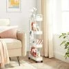 SONGMICS Chariot Fin, Étagère De Cuisine à 4 Niveaux, Chariot De Salle De Bain Pour Petit Espace, Avec Roulettes Et Poignées, 40 X 13,5 X 93 Cm, Blanc KSC018W01 - Blanc -SONGMICS Soldes 68259097 1