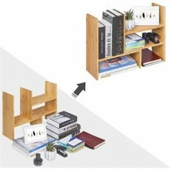 SONGMICS Organisateur De Bureau Modulable à 3 Formes, Rangement De Bureau Réglable Peu Encombrant, Petite Décoration De Bibliothèque, Pour Bureau, Cuisine Et Salle De Bain, Bambou Naturel OFS45NL - Bambou Naturel 10 SONGMICS Organisateur De Bureau Modulable à 3 Formes, Rangement De Bureau Réglable Peu Encombrant, Petite Décoration De Bibliothèque, Pour Bureau, Cuisine Et Salle De Bain, Bambou Naturel OFS45NL - Bambou Naturel -SONGMICS Soldes 68600043 4