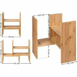 SONGMICS Organisateur De Bureau Modulable à 3 Formes, Rangement De Bureau Réglable Peu Encombrant, Petite Décoration De Bibliothèque, Pour Bureau, Cuisine Et Salle De Bain, Bambou Naturel OFS45NL - Bambou Naturel 11 SONGMICS Organisateur De Bureau Modulable à 3 Formes, Rangement De Bureau Réglable Peu Encombrant, Petite Décoration De Bibliothèque, Pour Bureau, Cuisine Et Salle De Bain, Bambou Naturel OFS45NL - Bambou Naturel -SONGMICS Soldes 68600043 5