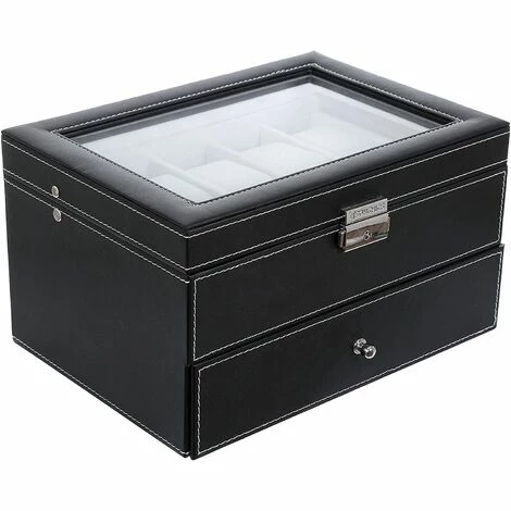 SONGMICS Boîte à Montre 20 Montres JWB020 - Noir 4 SONGMICS Boîte à Montre 20 Montres JWB020 - Noir – Image 2