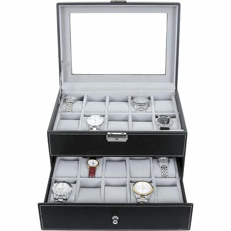 SONGMICS Boîte à Montre 20 Montres JWB020 - Noir 5 SONGMICS Boîte à Montre 20 Montres JWB020 - Noir – Image 3