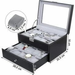 SONGMICS Boîte à Montre 20 Montres JWB020 - Noir 11 SONGMICS Boîte à Montre 20 Montres JWB020 - Noir -SONGMICS Soldes 68600045 5