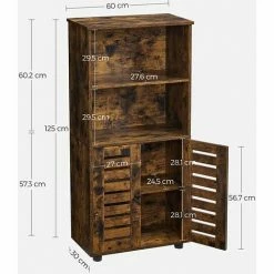VASAGLE Bibliothèque, Meuble De Rangement, Étagère De Cuisine, Avec Porte à Persiennes, 2 Compartiments Ouverts, Étagère Réglable En Hauteur, Avec Pieds, Pour Salon, Chambre, Marron Rustique Par SONGMICS BBK161T01 - Marron Rustique 11 VASAGLE Bibliothèque, Meuble De Rangement, Étagère De Cuisine, Avec Porte à Persiennes, 2 Compartiments Ouverts, Étagère Réglable En Hauteur, Avec Pieds, Pour Salon, Chambre, Marron Rustique Par SONGMICS BBK161T01 - Marron Rustique -SONGMICS Soldes 68600053 5