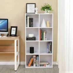 SONGMICS Bibliothèque à 8 Casiers En Bois Étagère De Rangement Armoire Maison Bureau Blanche LBC24WT 8 SONGMICS Bibliothèque à 8 Casiers En Bois Étagère De Rangement Armoire Maison Bureau Blanche LBC24WT -SONGMICS Soldes 7745516 2