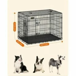 FEANDREA Cage Pour Chiens, 107cm X 70cm X 77,5 Cm, Noir PPD42H Par SONGMICS PPD42H - Noir -SONGMICS Soldes 8117961 5