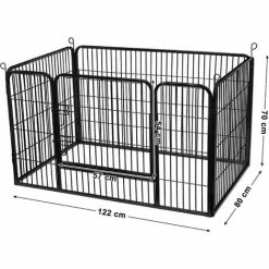 FEANDREA Enclos En Métal Pour Chien, Parc Pour Chiot, Rongeur Et Lapin, Hauteur 70cm, Avec Porte, Noir, Par SONGMICS PPK04BK -SONGMICS Soldes 8247234 5
