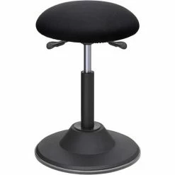 SONGMICS Tabouret Ergonomique, Siège De Travail Rotatif à 360°， Tabouret Assis Debout, Hauteur Réglable 50-70 Cm, Avec Patin Antidérapant, OSC01BK - Noir
