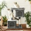 FEANDREA Arbre à Chat Hauteur De 84cm Colonne En Sisal Pour Aiguiser Les Griffes 2 Niches Luxueuses Maison De Jeu Meubles Pour Chatons, Chats Et Félins Grise Claire, Par SONGMICS, PCT61W - Grise Claire -SONGMICS Soldes 8427592 1