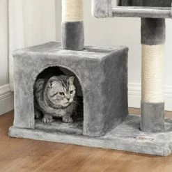 FEANDREA Arbre à Chat Hauteur De 84cm Colonne En Sisal Pour Aiguiser Les Griffes 2 Niches Luxueuses Maison De Jeu Meubles Pour Chatons, Chats Et Félins Grise Claire, Par SONGMICS, PCT61W - Grise Claire 9 FEANDREA Arbre à Chat Hauteur De 84cm Colonne En Sisal Pour Aiguiser Les Griffes 2 Niches Luxueuses Maison De Jeu Meubles Pour Chatons, Chats Et Félins Grise Claire, Par SONGMICS, PCT61W - Grise Claire -SONGMICS Soldes 8427592 3