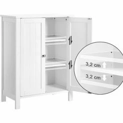 SONGMICS Meuble De Salle De Bain Meuble De Rangement 2 Portes Battantes 3 Cassier Séparateurs Amovibles Dimensions Du Produit: 60 X 30 X 80cm Blanc BCB60W 10 SONGMICS Meuble De Salle De Bain Meuble De Rangement 2 Portes Battantes 3 Cassier Séparateurs Amovibles Dimensions Du Produit: 60 X 30 X 80cm Blanc BCB60W -SONGMICS Soldes 8616107 4