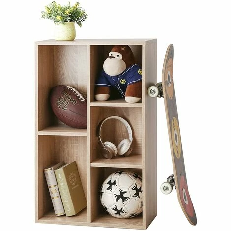 VASAGLE Bibliothèque, Étagère à 5 Niveaux, Meuble De Rangement, Pour Salon, Bureau, Chambre, Cloison Séparateur, 50 X 24 X 80 Cm, Couleur Boisée Par SONGMICS LBC25NL 5 VASAGLE Bibliothèque, Étagère à 5 Niveaux, Meuble De Rangement, Pour Salon, Bureau, Chambre, Cloison Séparateur, 50 X 24 X 80 Cm, Couleur Boisée Par SONGMICS LBC25NL – Image 3