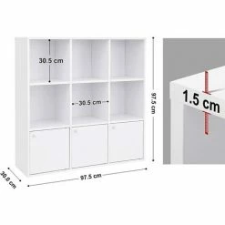 SONGMICS Bibliothèque En Bois Étagère De Rangement Pour Livres DVDs Colonne De Rangement Armoire à étagères Bureau Maison 3 Placards Inférieurs Blanche LBC33WT - Blanc 11 SONGMICS Bibliothèque En Bois Étagère De Rangement Pour Livres DVDs Colonne De Rangement Armoire à étagères Bureau Maison 3 Placards Inférieurs Blanche LBC33WT - Blanc -SONGMICS Soldes 8634627 5