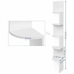 SONGMICS Étagère D'angle Étagère Murale Étagère En Forme Zigzag Bibliothèque Blanc LBC20WT - Blanc -SONGMICS Soldes 8719836 5