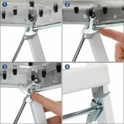 SONGMICS Échelle Domestique à 3 Marche, Pliable, Largeur De Marche 20 Cm, Antidérapant, Avec Barre D’Appui, Charge 150 Kg, En Acier, Testé Par SGS, Blanc Et Noir GSL03WT - Blanc Et Noir -SONGMICS Soldes 8920355 3