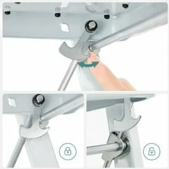 SONGMICS Échelle Marchepied Pliable, 2 Marches, Antidérapant, En Acier, Charge 150 Kg, Certification TÜV GS, Hauteur De Travail : 240 Cm, GSL12WT - Blanc Et Noir -SONGMICS Soldes 8920356 4