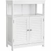 VASAGLE Meuble Salle De Bain, Rangement Cuisine Sur Pieds, Avec 2 Portes Persiennes, Par SONGMICS BBC40WT -SONGMICS Soldes 9368166 1