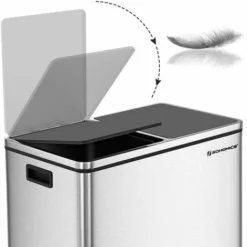 SONGMICS Double Poubelle, 2 X 30L, Poubelle à Pédale En Métal, Avec Double Compartiment, Seau Interne En Plastique Et Couvercle à Charnière, Poignée, Fermeture Souple, Hermétique,Argent LTB60NL 9 SONGMICS Double Poubelle, 2 X 30L, Poubelle à Pédale En Métal, Avec Double Compartiment, Seau Interne En Plastique Et Couvercle à Charnière, Poignée, Fermeture Souple, Hermétique,Argent LTB60NL -SONGMICS Soldes 9857695 3
